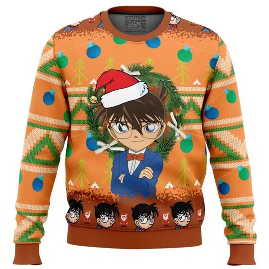 Discover Detective Conan Ugly Christmas Sweater Simple Fashionable Rich In Colors Different Patterns Suitable For Christmas Movie Night