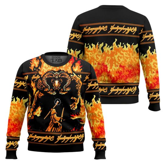 Discover You Shall Not Pass The Lord Of The Rings Ugly Christmas Sweater Pullover Funny Holiday Party Xmas Sweater Gift for Men 2026