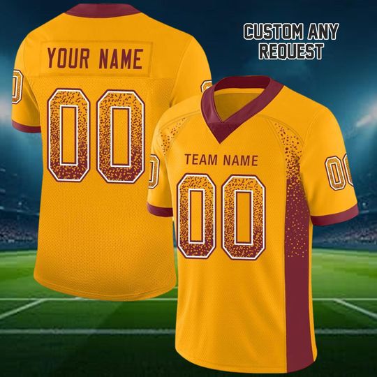 Discover Customizable Football Jersey: Yellow Drift Streetwear Style