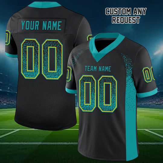 Discover Custom Black Fashion Football Jersey: Personalized Multi-Color Design