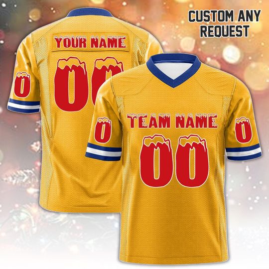 Custom Christmas Football Jersey with Name and Number, Personalized Practice Sports