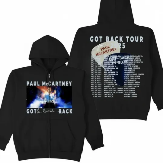 Discover P mccartney Got Back 2025 Tour Unisex Zip Hoodie