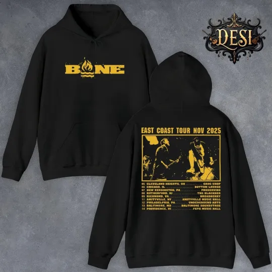 BANE Band Merch Tee East Coast Tour November 2025 Double Sided Hoodie