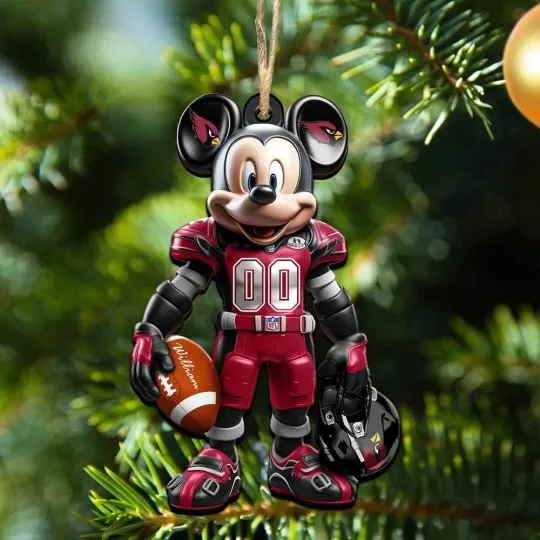 Discover Personalized Arizonna Football Team Cardinals Mickey Mouse Christmas Ornament