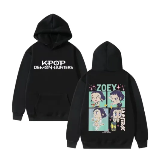 Demon Hunters Hoodie Men Women Oversized Cartoon Kpop Movie Pullover Sweatshirt