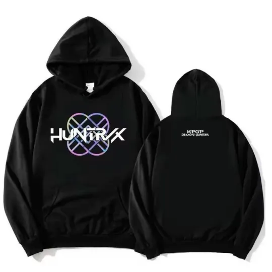 HUNTRIX Kpop Demon Hunter Hoodie Unisex Cartoon Double Sided Hoodie