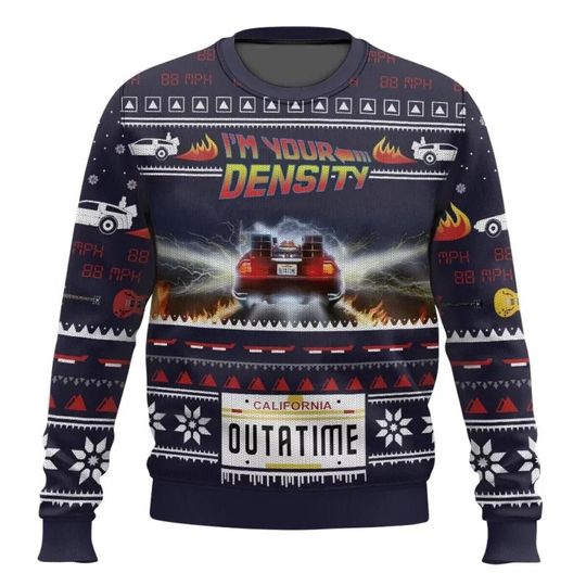 Ugly Christmas sweaters back to the future, male animated sweaters, pullover tops, 2025 new fashion