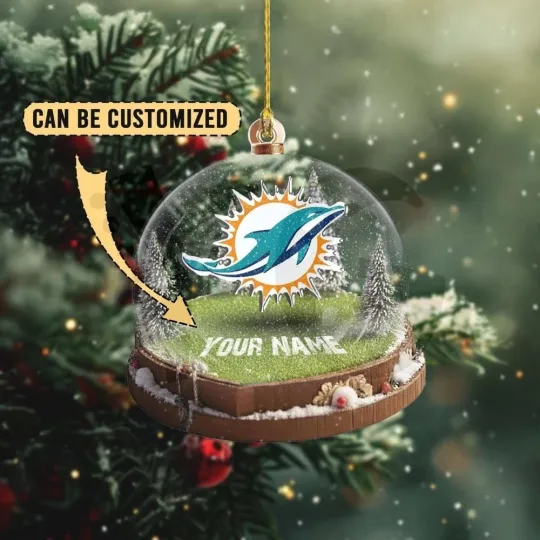 Discover Personalized Miami Football Dolphinss Team Christmas Ornament Fan Gift Decor