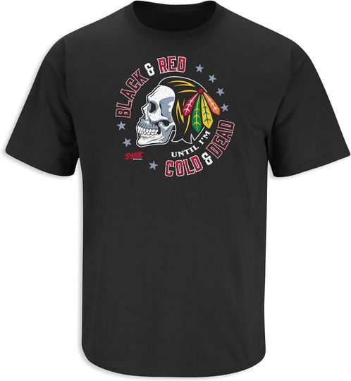 Discover Smack Apparel Skull 3D T-Shirt for Chicago Hockey Fans