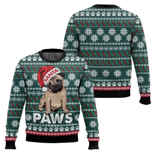 Humpug Cute Pug Ugly Christmas Sweater Funny Holiday Party Pullover Warm Cozy Plus Size Sweaters for Men Women Xams Gift 2026