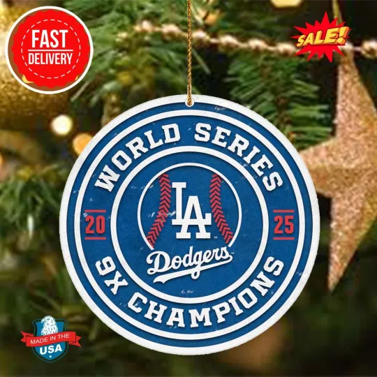 Discover Los Angeles Dodger Nine-Time World Series Champions  Acrylic Ornament