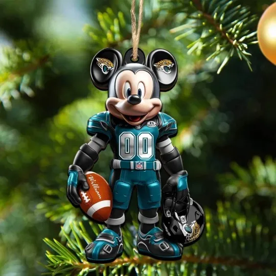 Discover Personalized Jacksonville Football Team Jaguars Mickey Mouse Christmas Ornament