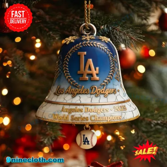 Discover Los Angeles Dodger 2025 World Series Champions Christmas Bell Acrylic Ornament