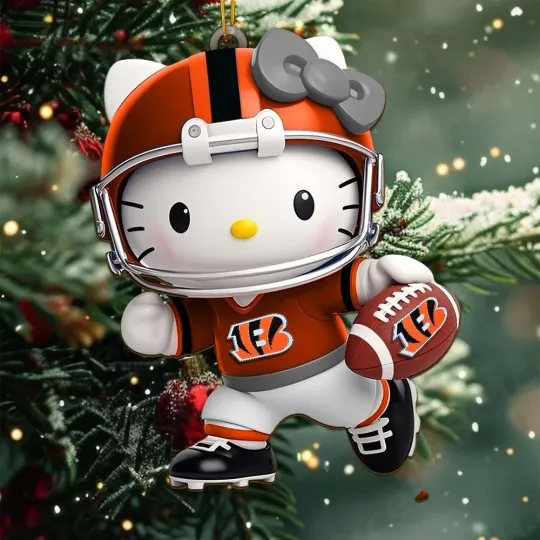 Cincinnati Football Team Bengals Christmas Ornament Gift Decor