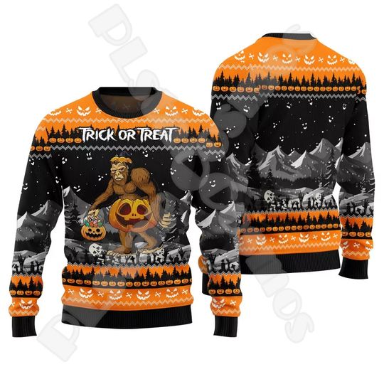 Discover Halloween Christmas Santa Claus Graffiti Vintage Retro Winter Ugly Sweater 3DPrint Harajuku Pullover Casual Funny Long Sleeves M