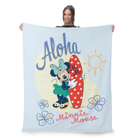 Discover Disney Mickey & Friends Aloha Minnie Disneyland Fleece Blanket