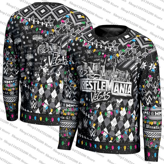 Passionate Grey Black Unisex Wrestling 42 Holiday Sweater Sports Ugly Christmas Sweater Graphic Sweatshirt 2026Pullover