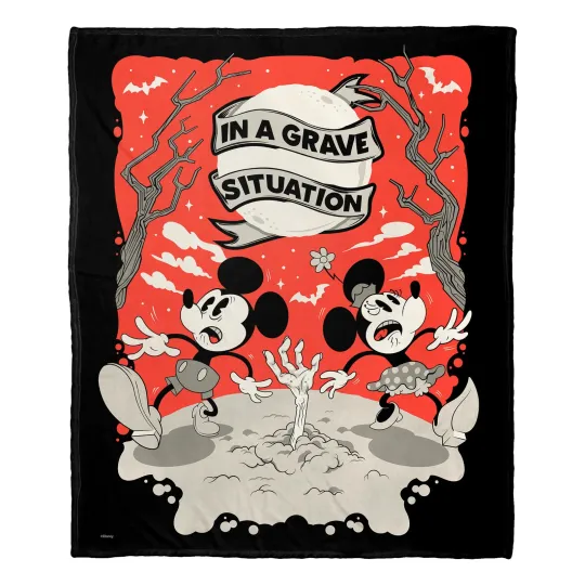 Discover Disney Mickey Mouse Grave Situation Disneyland Fleece Blanket