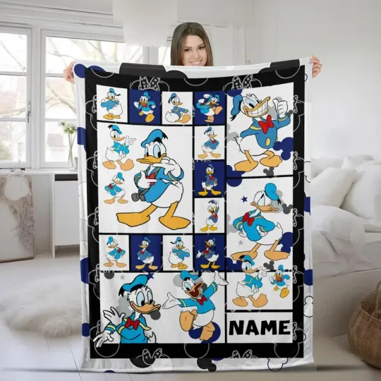 Discover Disney Donald Duck Angry Duck Graphics Collage Customize Fleece Blanket