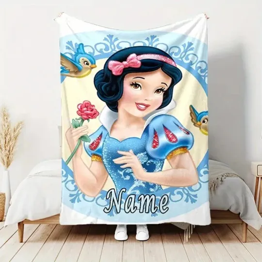 Discover Personalized Snow White Magical Mirror Coquette With Birds Fleece Blanket