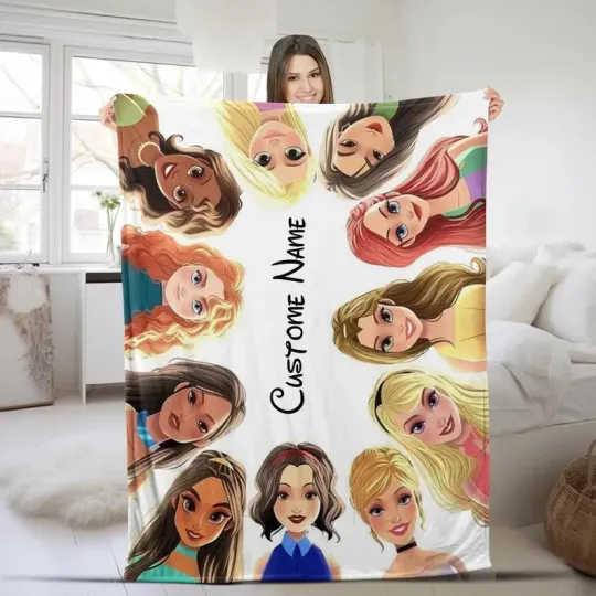 Discover Disney Princess Teenager Xmas Thanksgiving Gift Customize Fleece Blanket