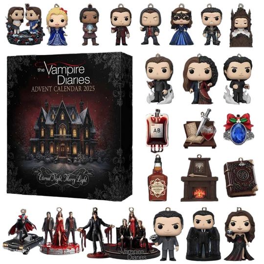 The Vampire Diaries Advent Calendar 2025, Christmas Countdown Advent Calendar Gift Box With 24 Acrylic Ornaments