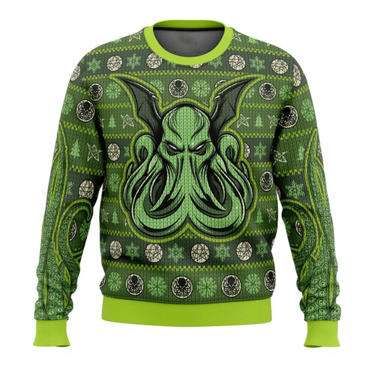 Discover Cthulhu Christmas Gift Ugly Christmas Sweater 2025 Hot Selling Anime Top 3D Printed Merry Christmas Hoodie New Thickened Tops