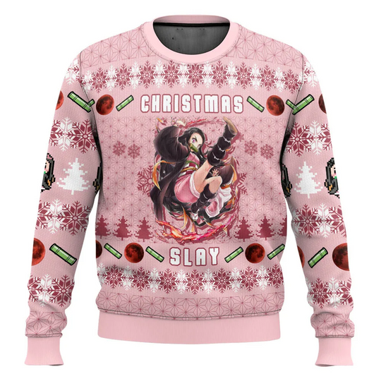 Discover 2025 New Japanese Anime Christmas Carnival Cartoon Couple's Ugly Gift Casual Fashion Round Neck Hoodie -  200000343