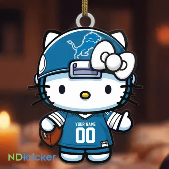 Discover Personalized Detroit Football Team Lions Christmas Ornament Gift Decor