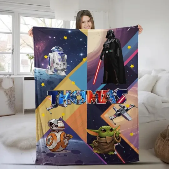 Discover Disney Star Wars Characters Space Battle Customize Fleece Blanket