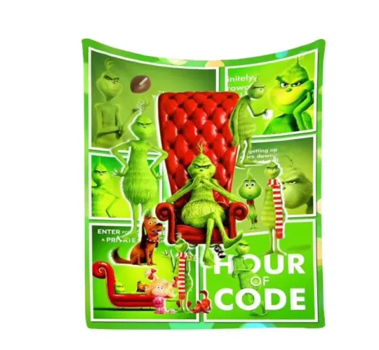 Holiday Grin Christmas Tree Inflated Funny The funny character Fleece Blanket