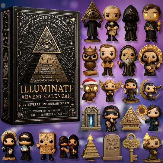 Discover Illuminati 250th Inspired Anni Advent Calendar 2025, 24 Days Countdown Christmas Gift for Fans, 2D Flat Acrylic Box