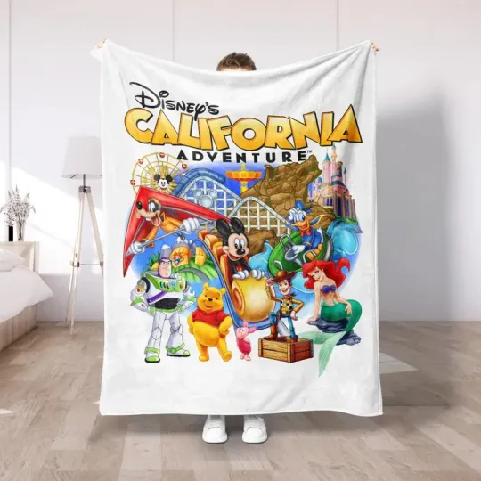 Discover Patriotic Disney Castle Plush Fleece Blanket, USA Flag Minnie Bow Fleece Blanket