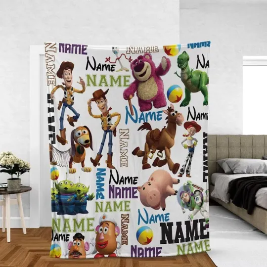 Discover Personalized Disney Toy Story Character Group Fleece Blanket
