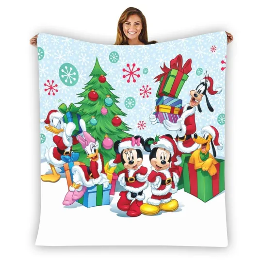 Discover Mickey Mouse Christmas Blanket Disneyland Christmas Fleece Blanket