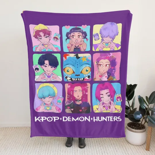 Discover Kpop Demon Hunter Blanket, K-pop Huntrix Fleece Blanket