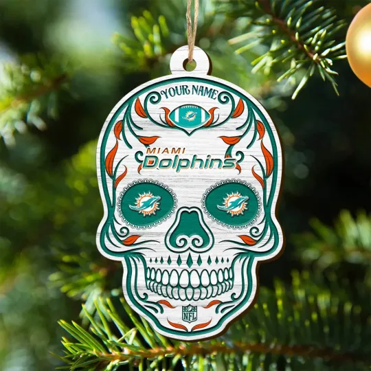 Discover Personalized Miami Football Team Dolphins Christmas Ornament Gift Decor