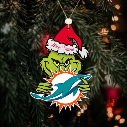 Discover Personalized Miami Football Team Dolphinss Christmas Ornament Gift Decor