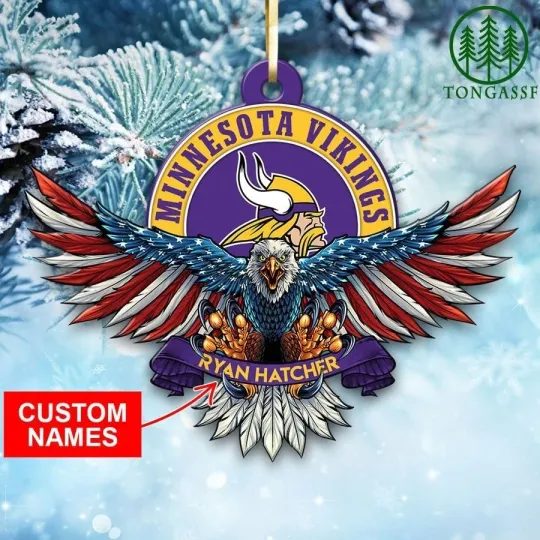 Discover Personalized Minnesota Football Team Vikings Christmas Ornament Gift Decor