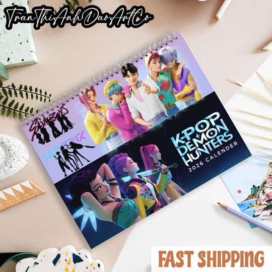 Discover Kpop Demon Hunter Saja Boys 2026 Calendar, Vertical Wall Calendar, Kpop Fan Gift, Anime Girl Art, Room Decor