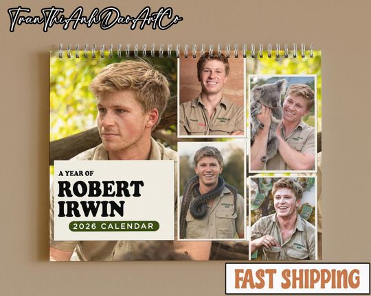 Discover Robert Irwin 2026 Wall Calendar and Planner, Animal Lover Gift, Celebrity Fan Gift, Vertical Wall Calendar
