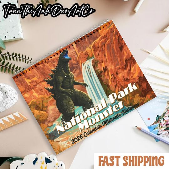 Discover 2026 National Park Monsters Calendar - Mystical Bigfoot Wall Calendar for Home & Office
