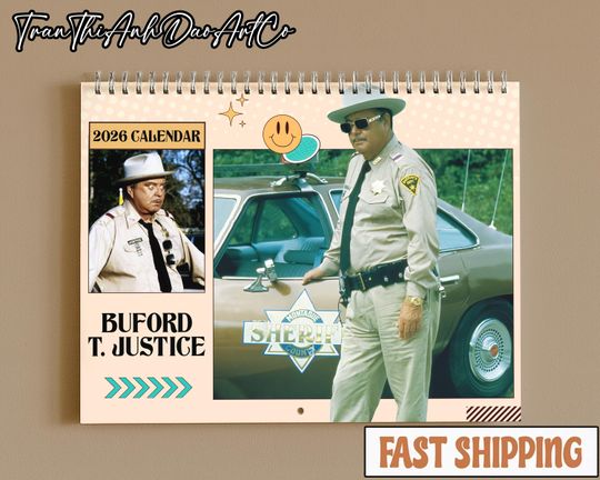 Sheriff Buford T. Justice Wall Calendar 2026 Smokey and The Bandit Vertical Wall Calendar for New Year