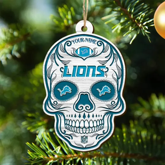 Discover Personalized Detroit Football Team Lions Christmas Ornament Gift Decor