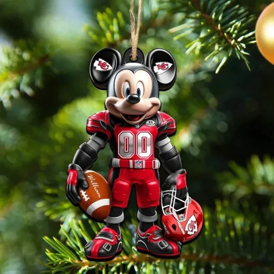 Discover Personalized Kansas City Football Team Chiefs Mickey Mouse Christmas Ornament