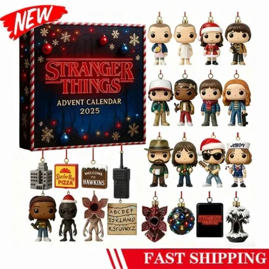 Stranger Things Advent Calendar 2025 Acrylic Blind Box Christmas Decor