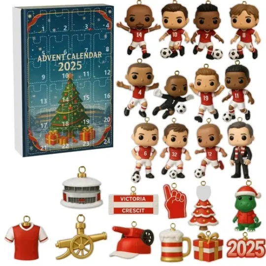 Discover 2025 Arsena Football Acrylic Advent Calendar Kid Toy Christmas Countdown 24 Days