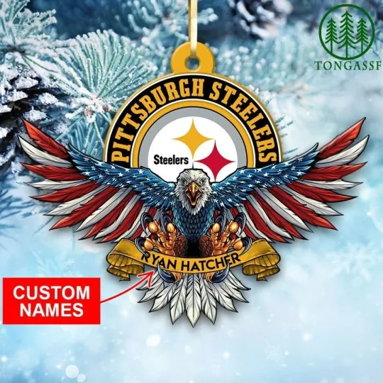 Discover Personalized Pittsburgh Football Team Steeler Christmas Ornament Gift Decor