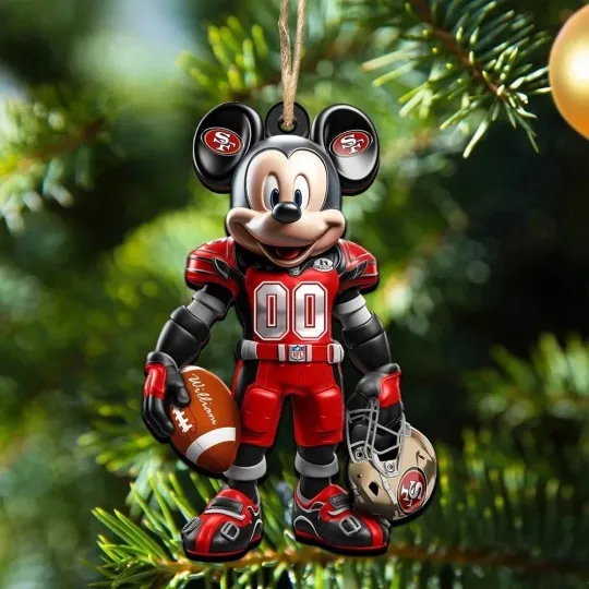 Discover Personalized San Francisco Football Team 49ers Mickey Mouse Christmas Ornament