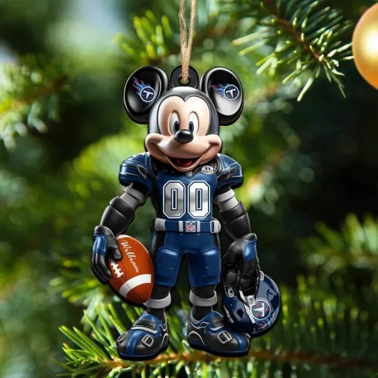Discover Personalized Tennessee Football Team Titans Mickey Mouse Christmas Ornament